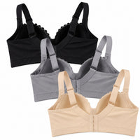 Lace Sculpt Three-Piece Bra Set - Grey Mix - Back