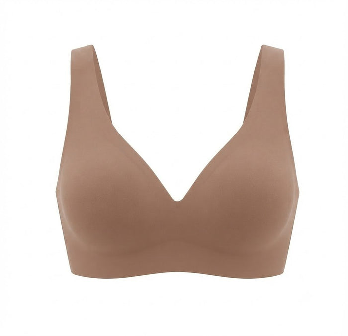Second-Skin Seamless Push-Up Bra - Coffee Brown - Front