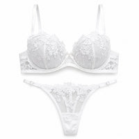 Wireless Lace Bra Set, 3 Pack - White - Front