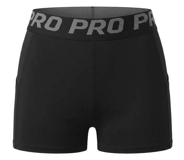 The Sculpt Pocket Short - Black - Front