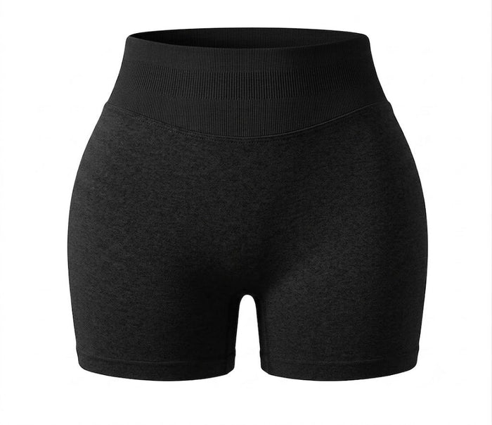 The Seamless Lift Short - Black - Front