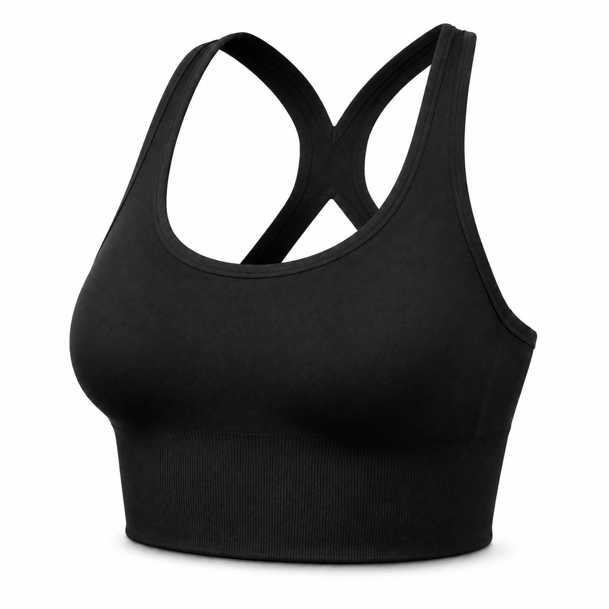 Momentum Seamless Support Bra - Black - Front