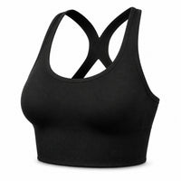 Momentum Seamless Support Bra - Black - Front
