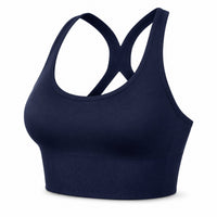 Momentum Seamless Support Bra - Blue - Front