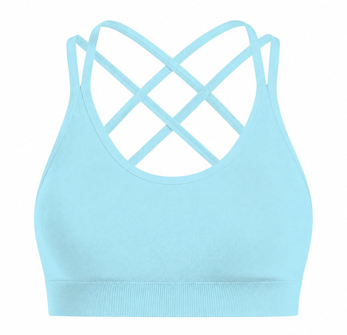 Essential Seamless Bra - Light Blue - Front