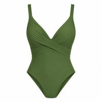 The Hollow-Back Print One-Piece - Green - Front