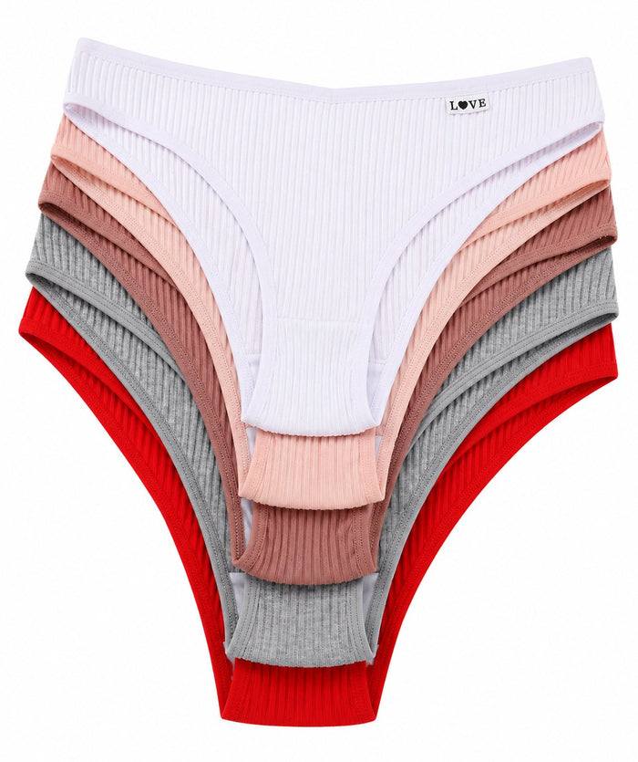 The Ribbed Brief - 5-Pack - White Mix - Front